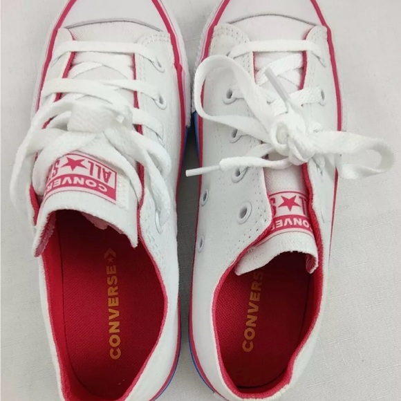 Converse All Star Chuck’s Ox Rainbow-White Canvas Sneakers Shoes- Girls-Womens 6 - Picture 3 of 6